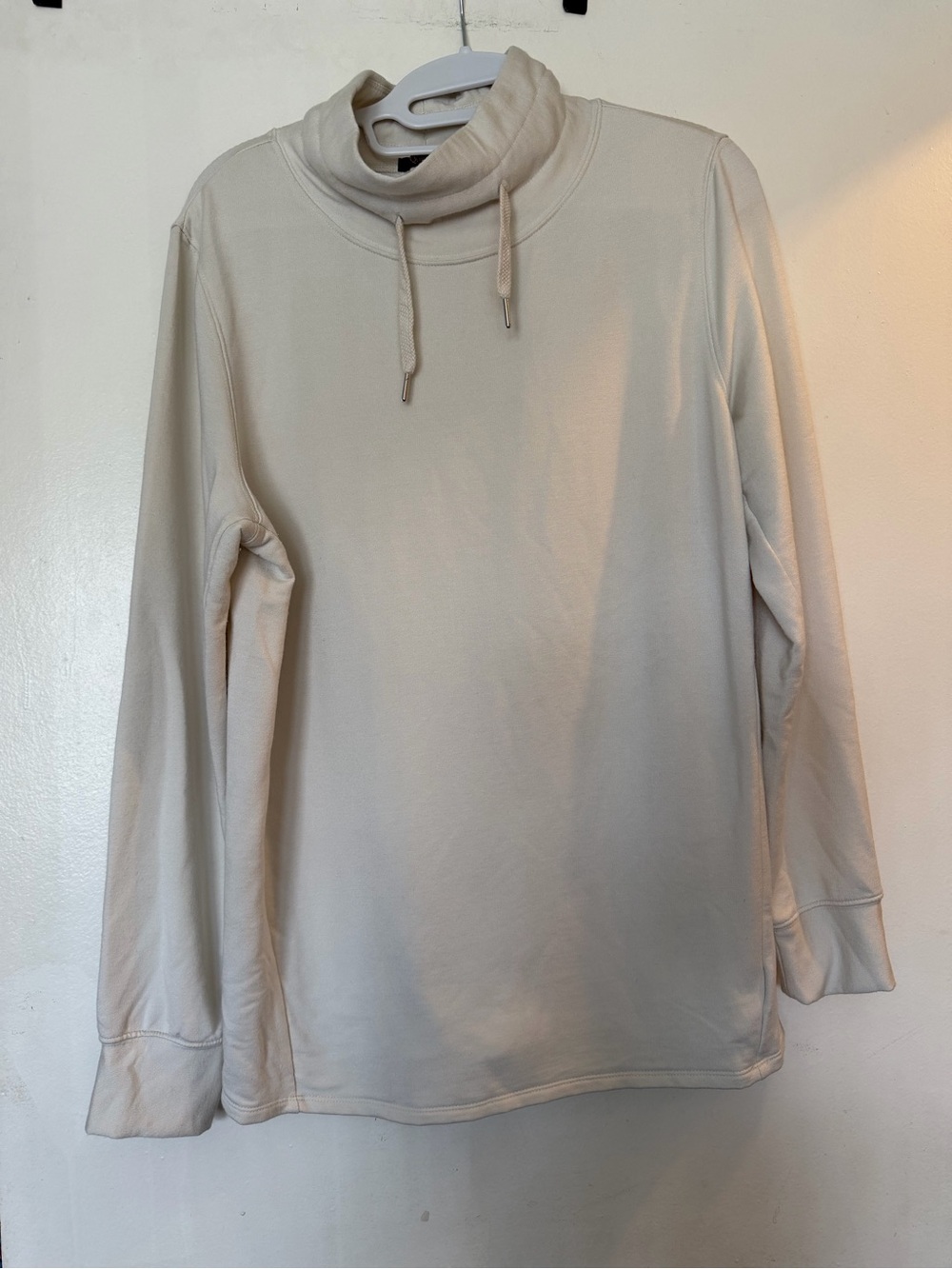 Quince Ivory Funnel Neck Pullover Sweatshirt Women’s Medium Soft Cozy Minimalist - Picture 3 of 7